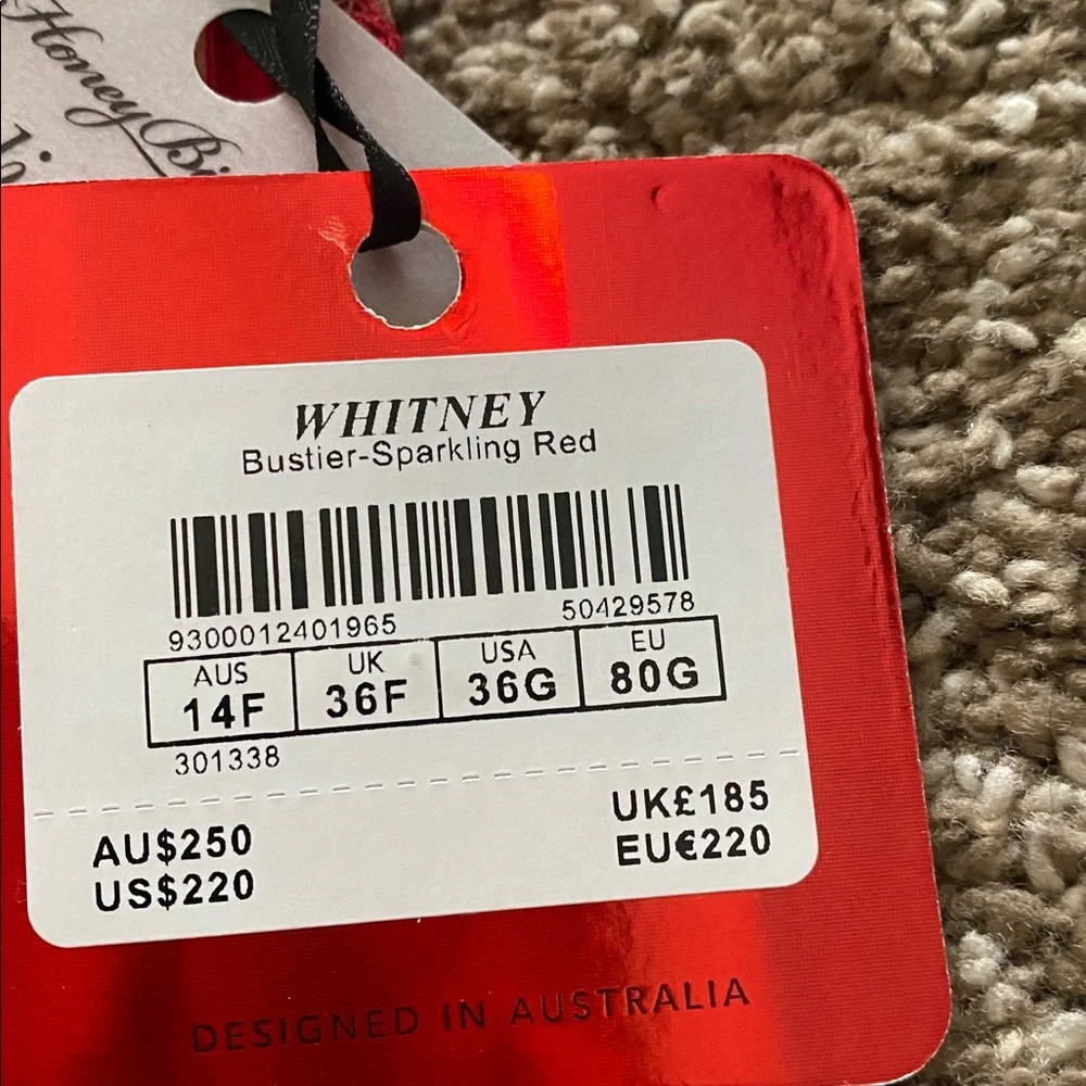 HB Whitney Sparkling Red bustier - Picture 3 of 3